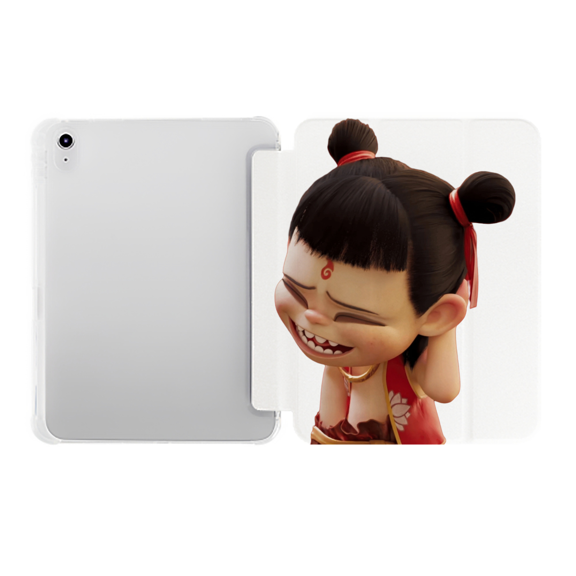 （画像用） Ne Zha 2 ナタ 魔童の大暴れ IPad ケース ペン収納付き 三つ折りスタンド PUレザー×シリコン 対応機種9.5/10.5/10.9インチ